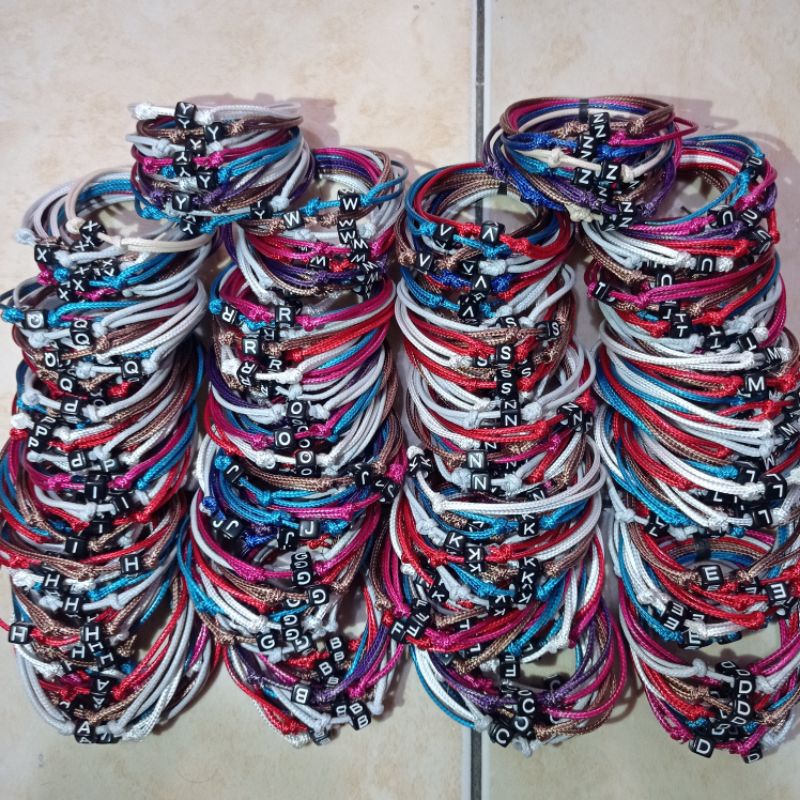 gelang inisial tali korea warna premium random#cartinhy