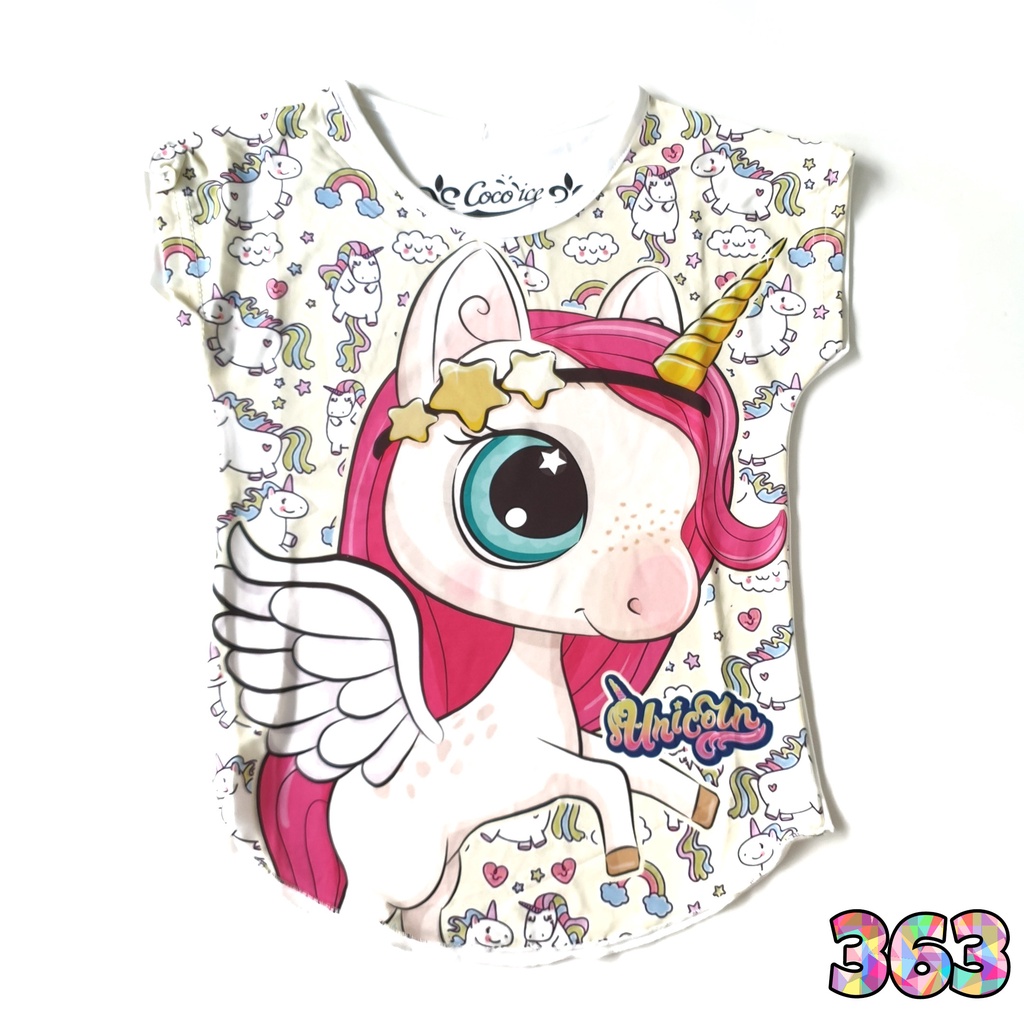 Coco Ice Kaos Anak Perempuan Unicorn