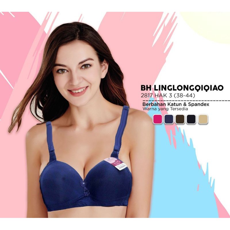 LINGLONGQIQIAO 2817/bh uk 34-44/bra tanpa kawat/bh linglongqiqiao