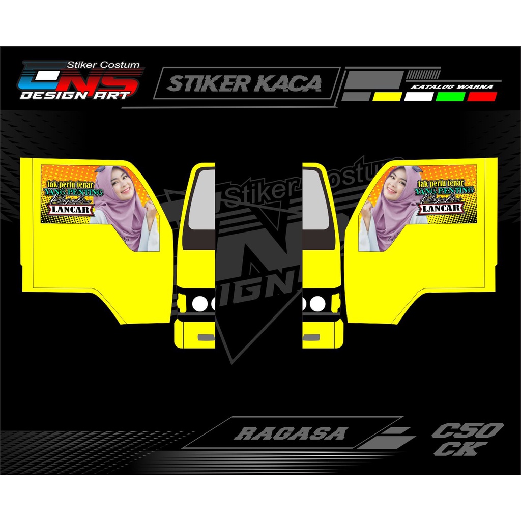 Stiker Sticker Kaca Samping Truk Ragasa kanan kiri Stiker Blok Kaca Samping Truk Canter Kanan kiri S