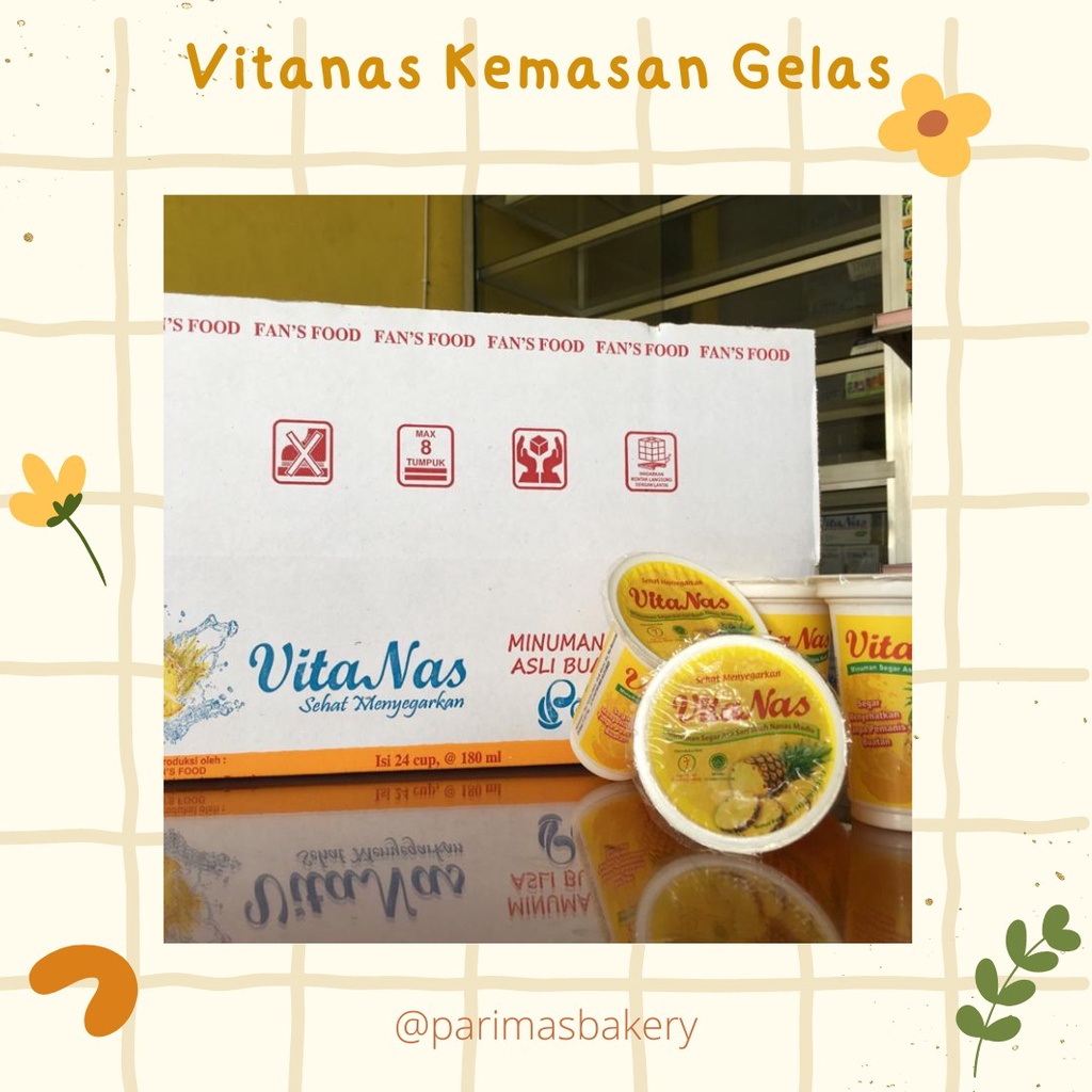 VITANAS MINUMAN SARI BUAH NANAS KEMASAN GELAS 180 ML