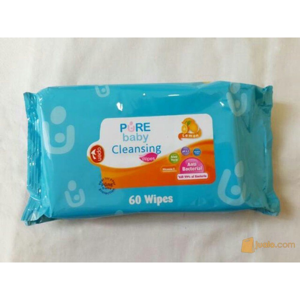 Pure bb wipes tisu basah Cleansing Wipes  Tea Olive / Lemon 60's