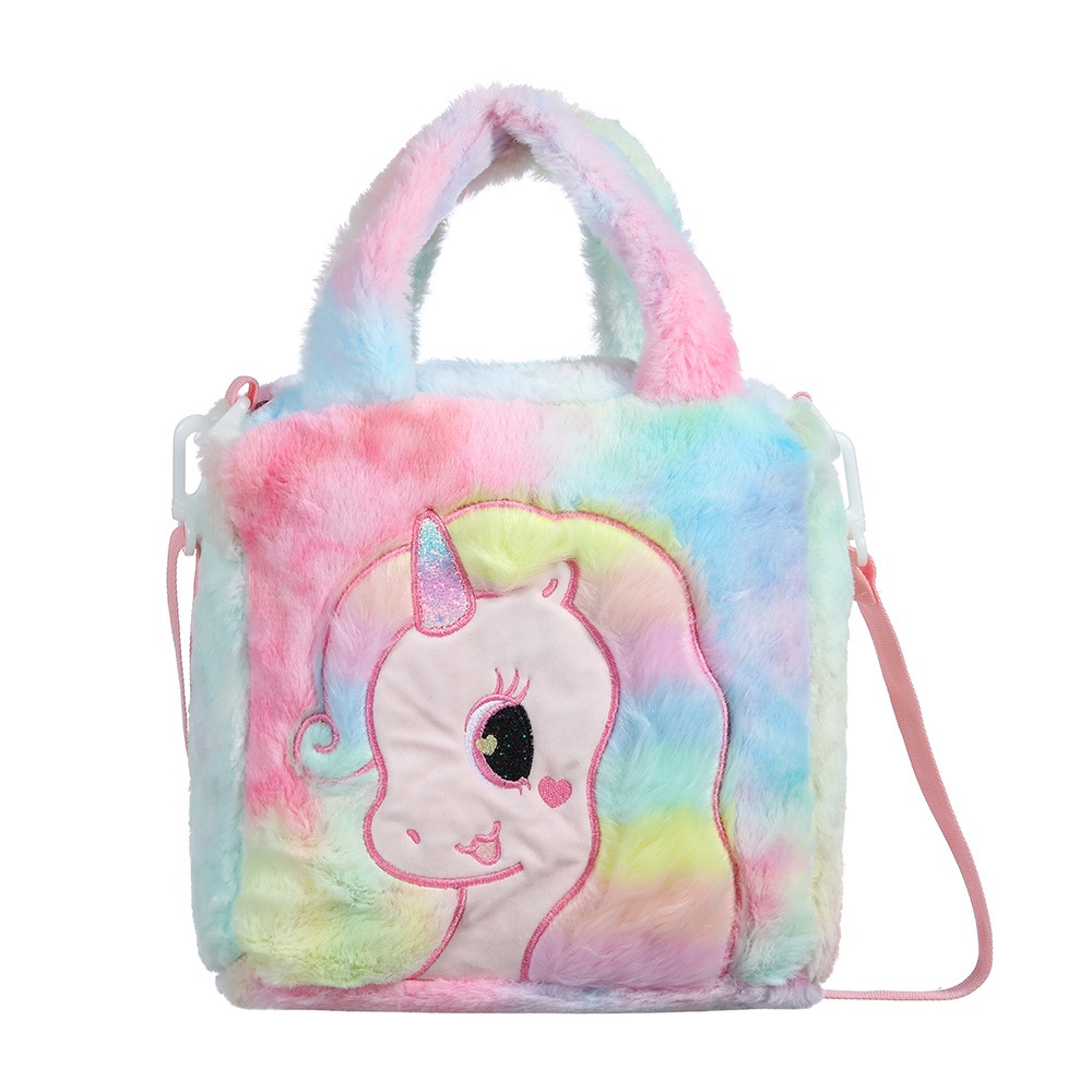 Tas unicorn bulu Sling bag unicorn fluffly tas selempang anak perempuan kado ultah anak