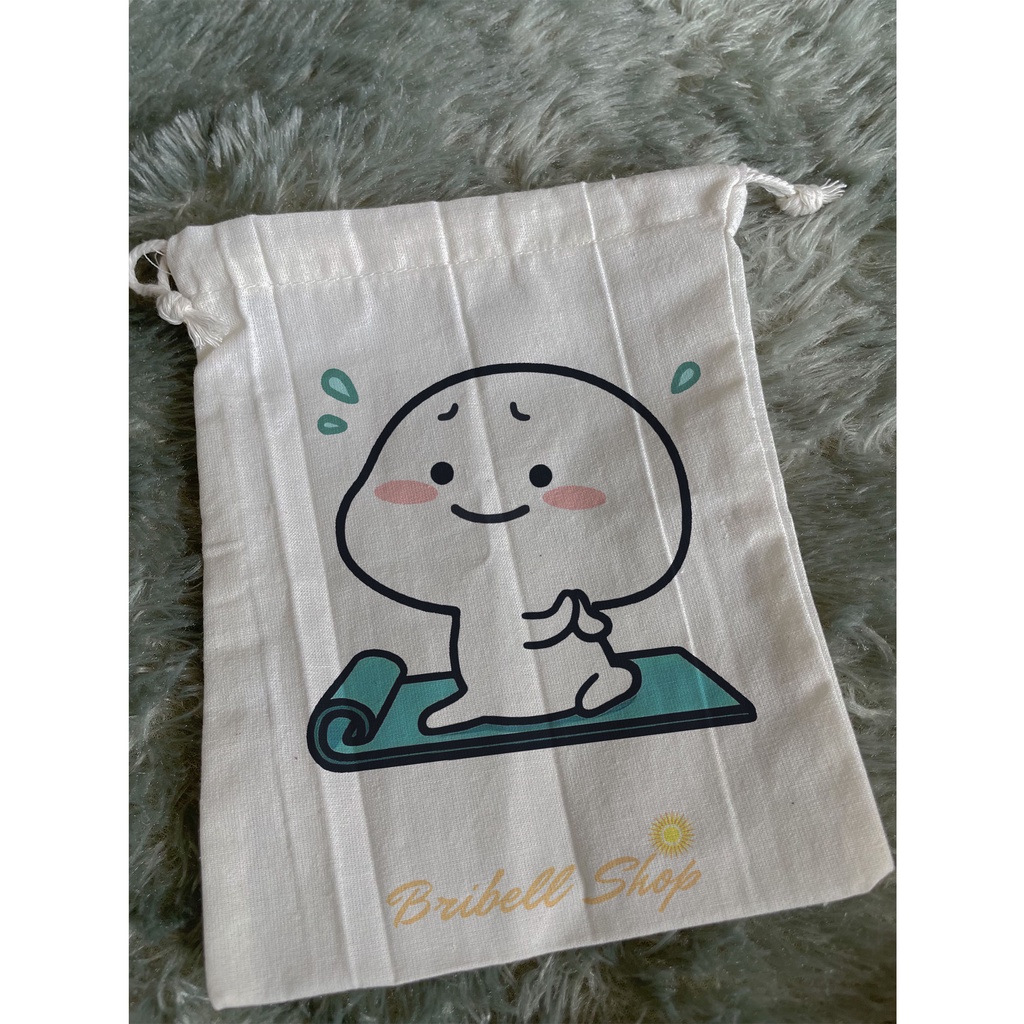 Pouch blacu serut bergambar pentol lucu