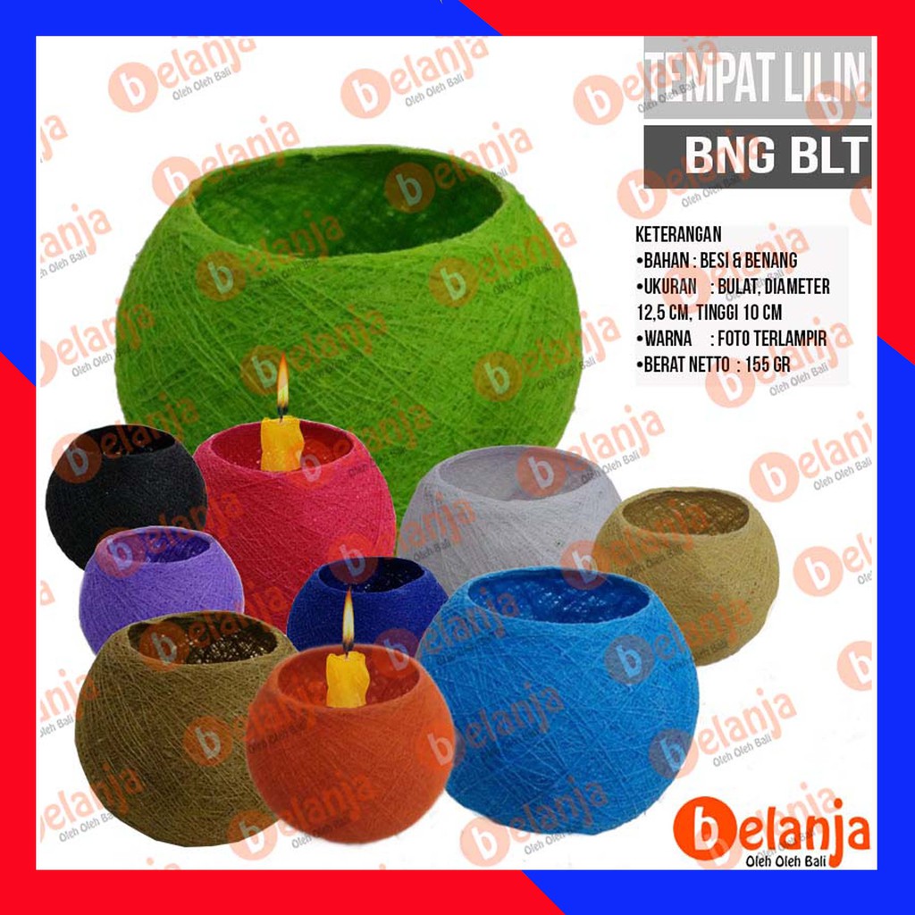 Tempat Lilin Benang Bulat dekorasi ttakan lilin