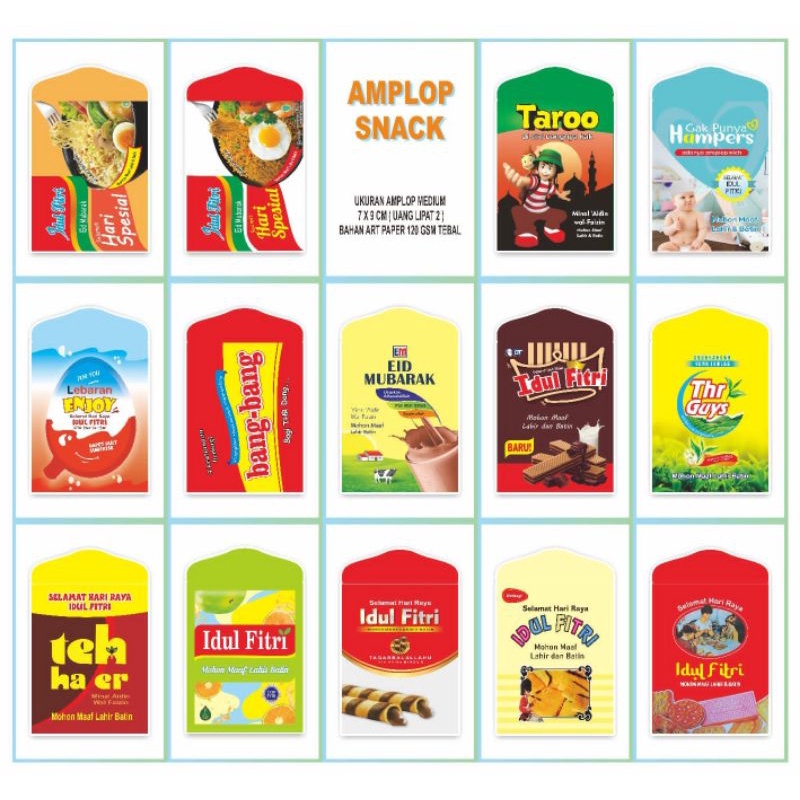 

Amplop Lebaran Viral Motif Snack / DIOBRAL / random/1Pax isi 10 Lembar TerMurah dan Tebal