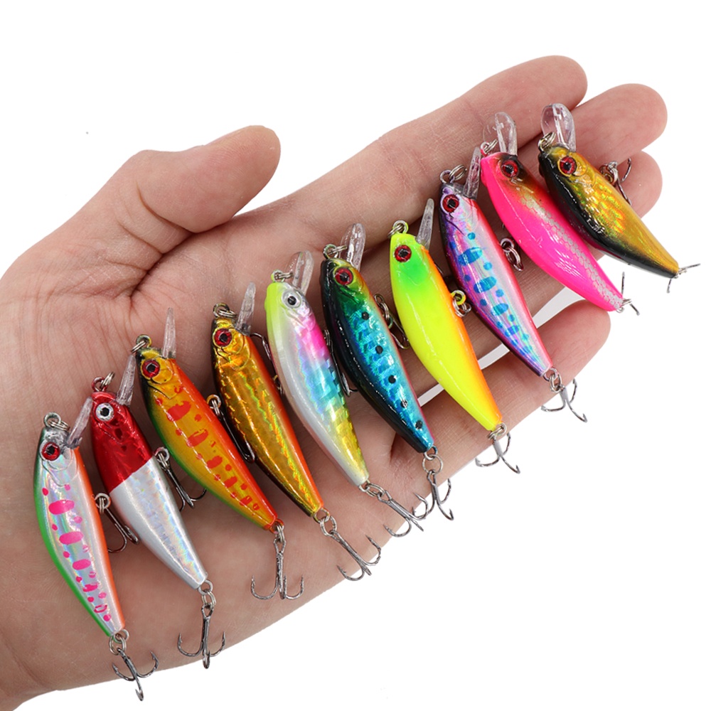 Umpan Pancing Sinking Minnow 55mm 6.7g Murah Casting Umpan Fishing Bait 3D Eyes Swimbait Fishing Lure Ikan Kail Bass Wobbler Tackle
