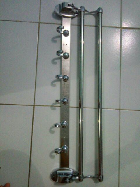 Rak Handuk Lipat Minimalis 2 Susun Fio 2020- Gantungan Stainless Double Towel Rack Fiorentino