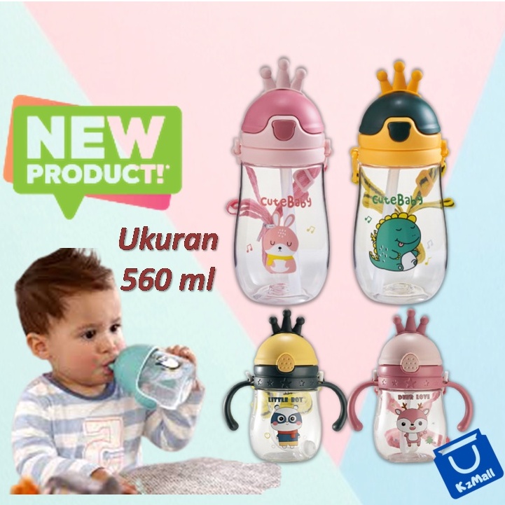 Botol Minum Anak 560 ml Bentuk Mahkota Lucu FREE TALI