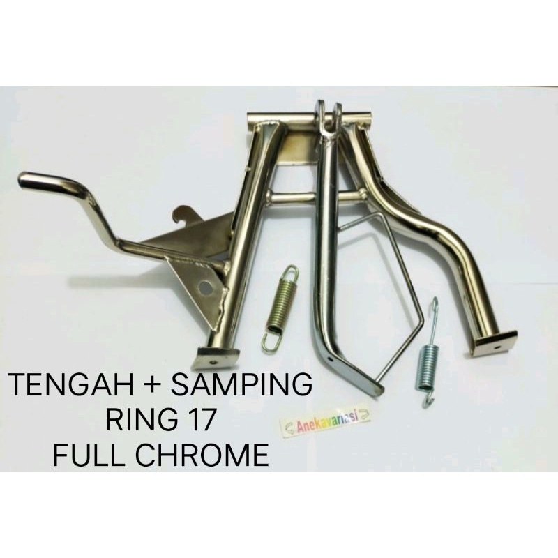 Standar tengah plus standar samping twotone motor all beat-scoopy-vario 110 lama Ring 14