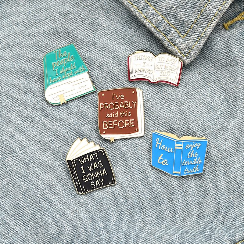 5 Style Magic Book Enamel Pins Harry Potter Book Badge Brooch witchcraft Jewelry Friend Gifts