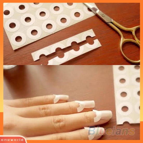 (ONWO) 48pcs / Lembar Stiker Tape Stensil Panduan Hias Kuku French Manicure DIY 18 Gaya