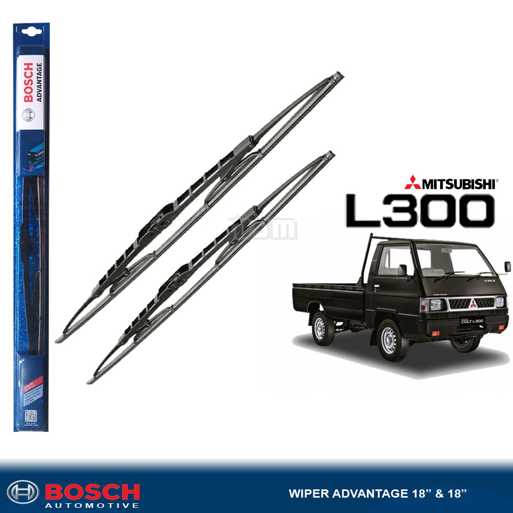 Bosch Advantage / Karet Wiper Mobil Mitsubishi L300 18&quot; dan 18&quot; (Sepasang) / Wiper L300