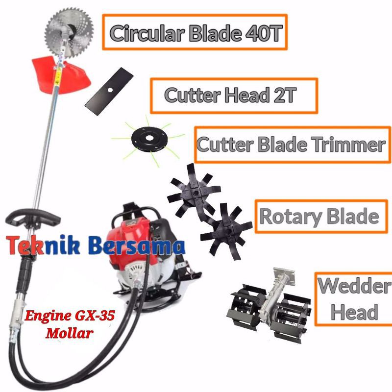 Mesin potong rumput multifungsi mollar 4 tak