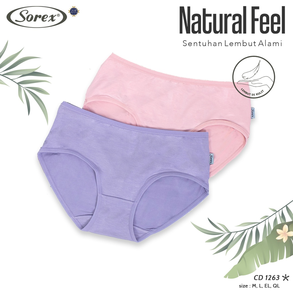 6 Celana Dalam Wanita SOREX 1263 - CD Cutting MIDI - Underwear NATURAL FEEL - FINE VISCOSA - Pakaian Dalam Wanita