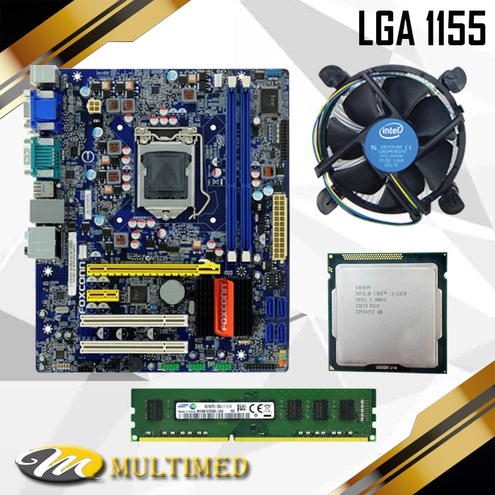 Paket Mainboard H61 LGA 1155 Ddr3 + Core i5 2320 + FAN + RAM 4GB