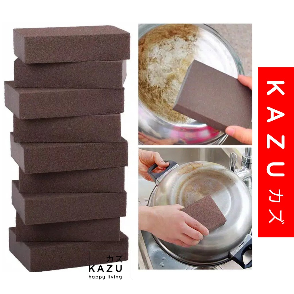 KAZU KHC100 Spon Nano Magic Pembersih Penghilang Penghilang Kerak Noda Panci Dapur Tanpa Deterjen