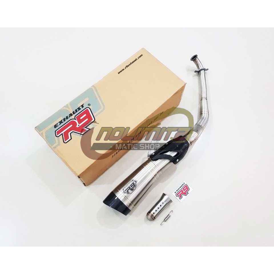 Knalpot Racing R9 H2 SS ORI Full System Free DB Killer NMAX 2020 Yamaha Aerox 155 2020