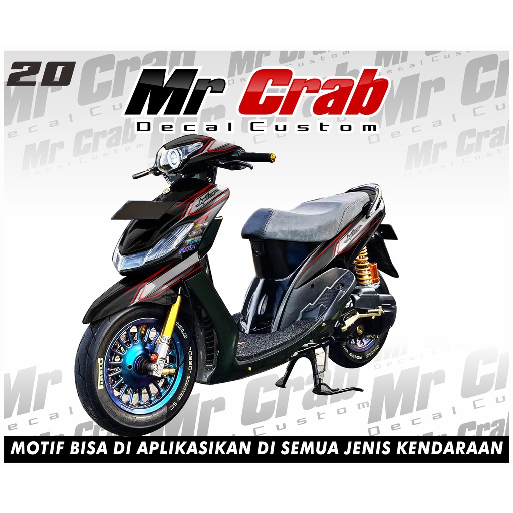 DECAL Yamaha Mio Sporty new - STIKER FULL BODY MIO SPORTY MOTIF List Racing Gold Costom 20