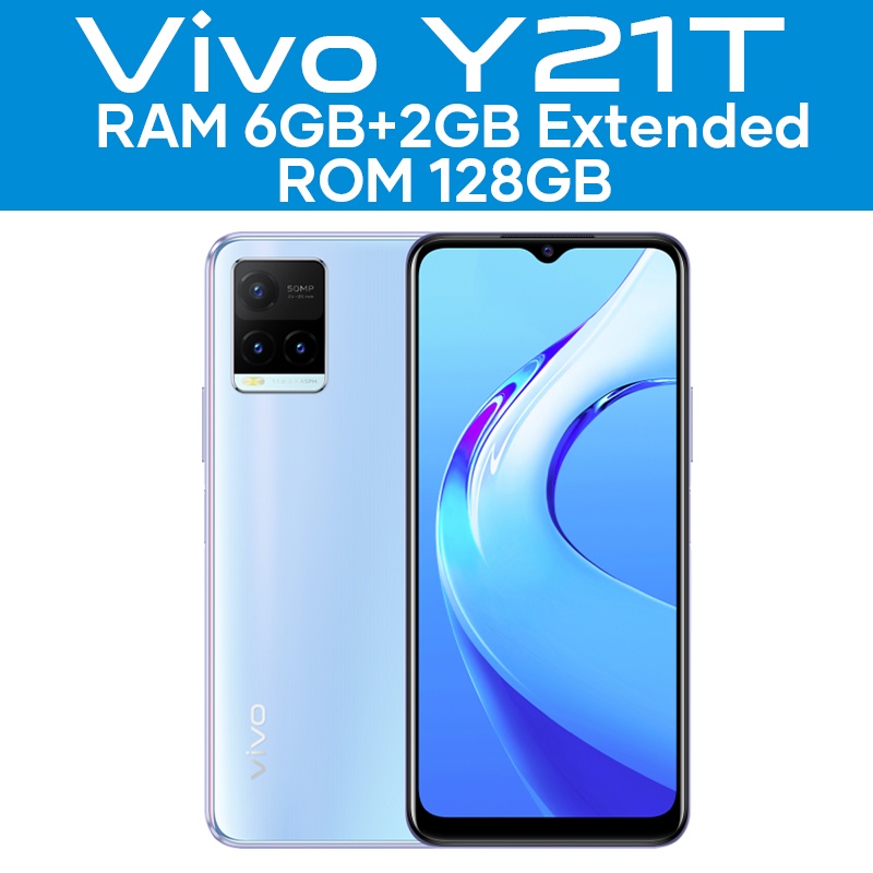 VIVO Y21 Vivo Y21A RAM 4GB+1GB ExtenDed ROM 64GB GARANSI RESMI Handphone vivo hp vivo y20 terbaru COD-Y21T White 6/128
