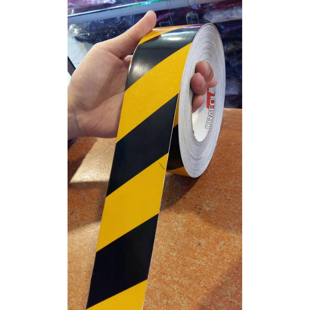 

TERMUURAAH, STICKER REFLECTIVE 3M SAFETY / POLICE LINE 3M HITAM KUNING .