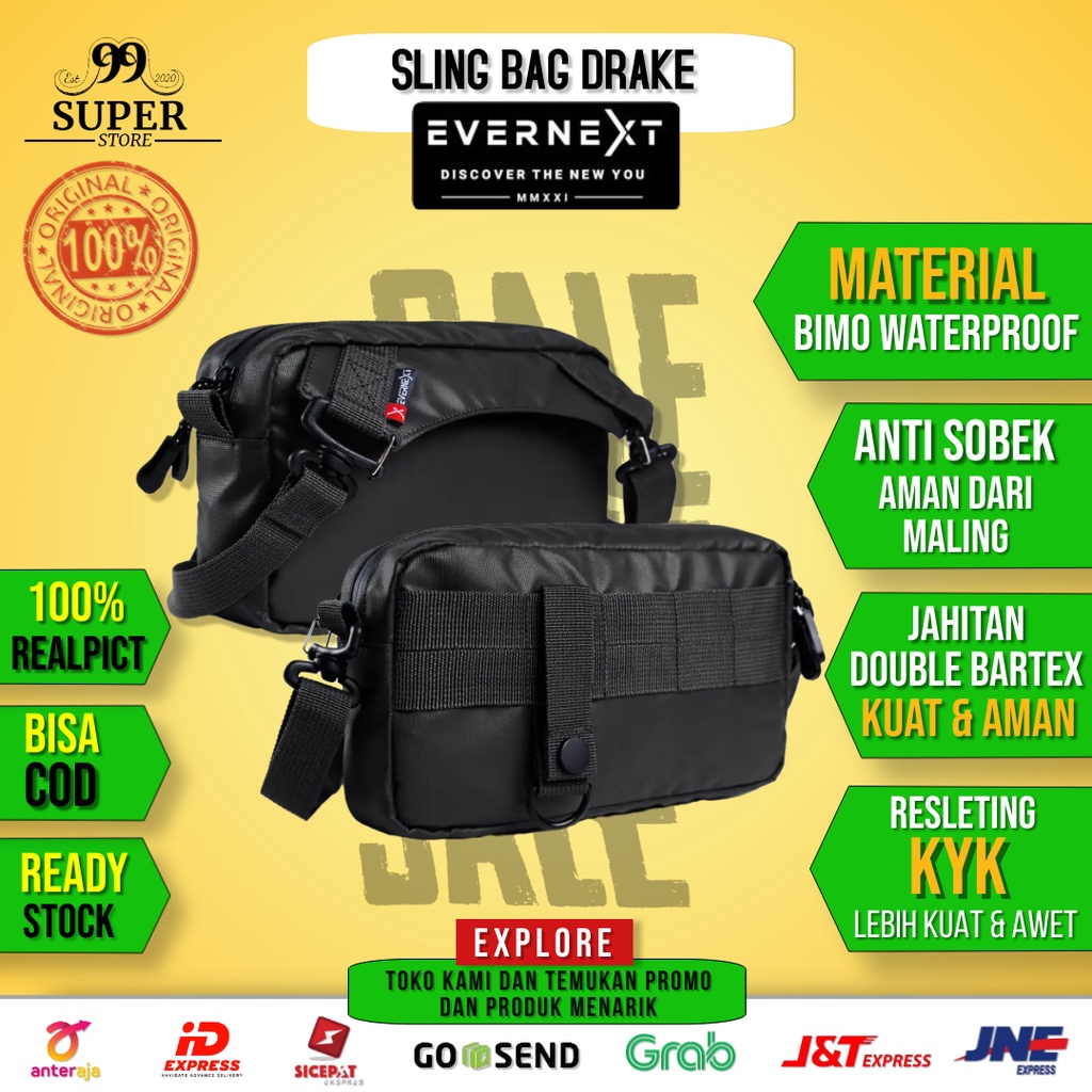 Tas Selempang Bahu Pria Dewasa Anti Air Distro Premium Ori Murah Viral Tiktok Kekinian Simple Sling 