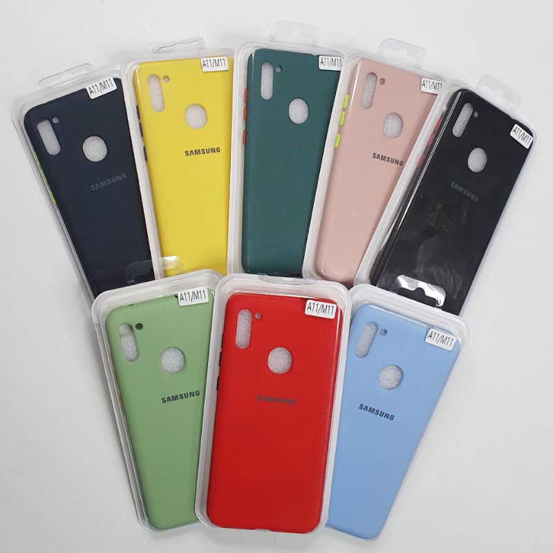 Samsung Galaxy A11 / M11 Macaron Tone Case / Silicone Macaron Colour Side button