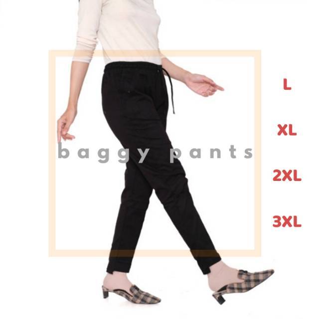  CELANA BAGGY PANTS WANITA JUMBO  BIG SIZE CELANA  BAHAN 