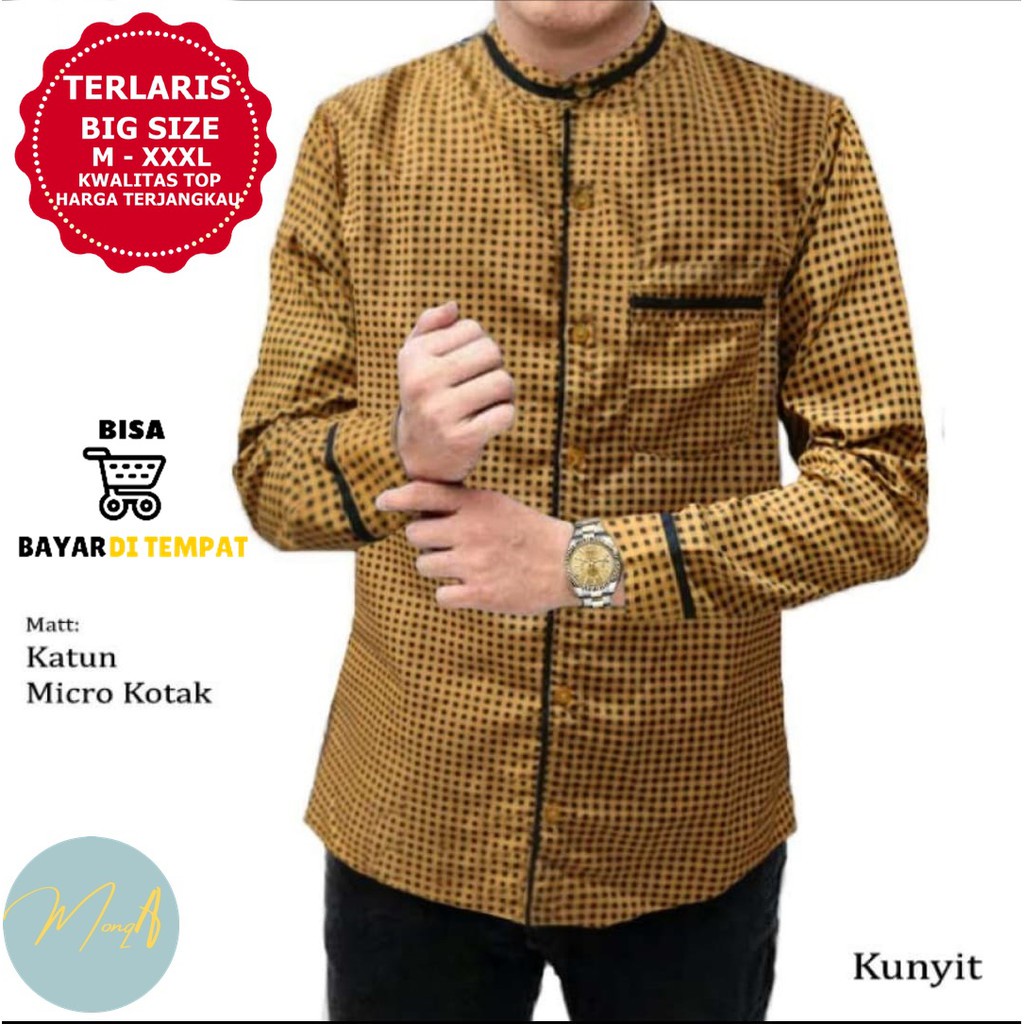 Baju Koko Dewasa / Baju Koko Pria Dewasa Lengan Panjang / Baju Koko Lengan Panjang Dewasa Pakaian Mu
