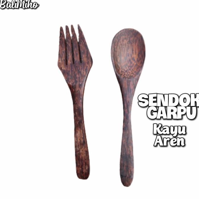 ] Sendok Garpu 1 Set Kayu Kelapa/Sendok Kayu/Garpu Kayu/Sendok Kelapa