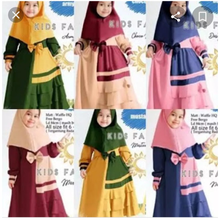 Gamis anak farely 2-10 tahun