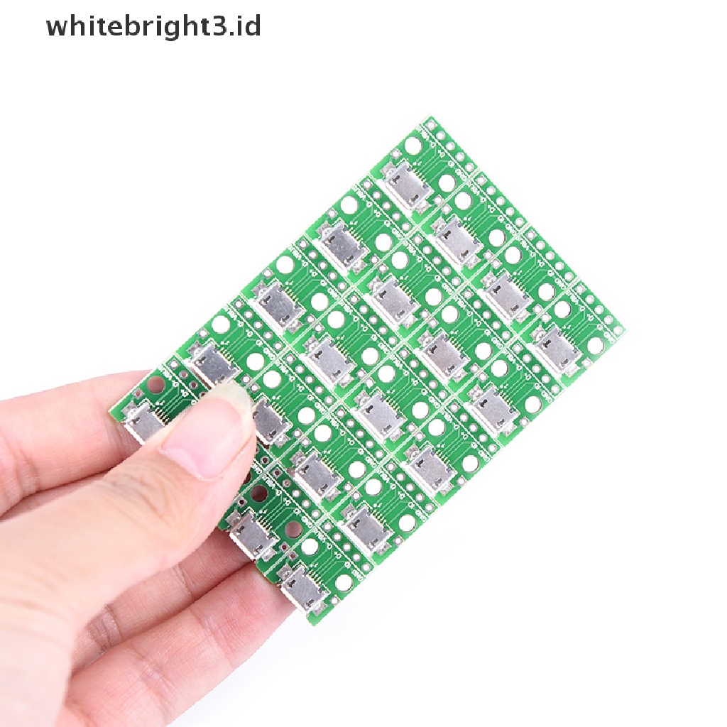 (whitebright3.id) 20pcs Papan Modul adapter Konektor micro usb Ke DIP 2.54mm female 5-pin