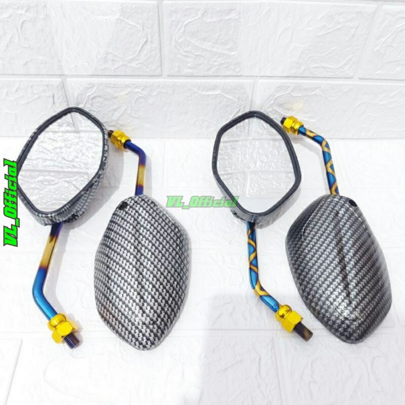 Spion karbon two-tone honda beat vario supra spacy scoopy