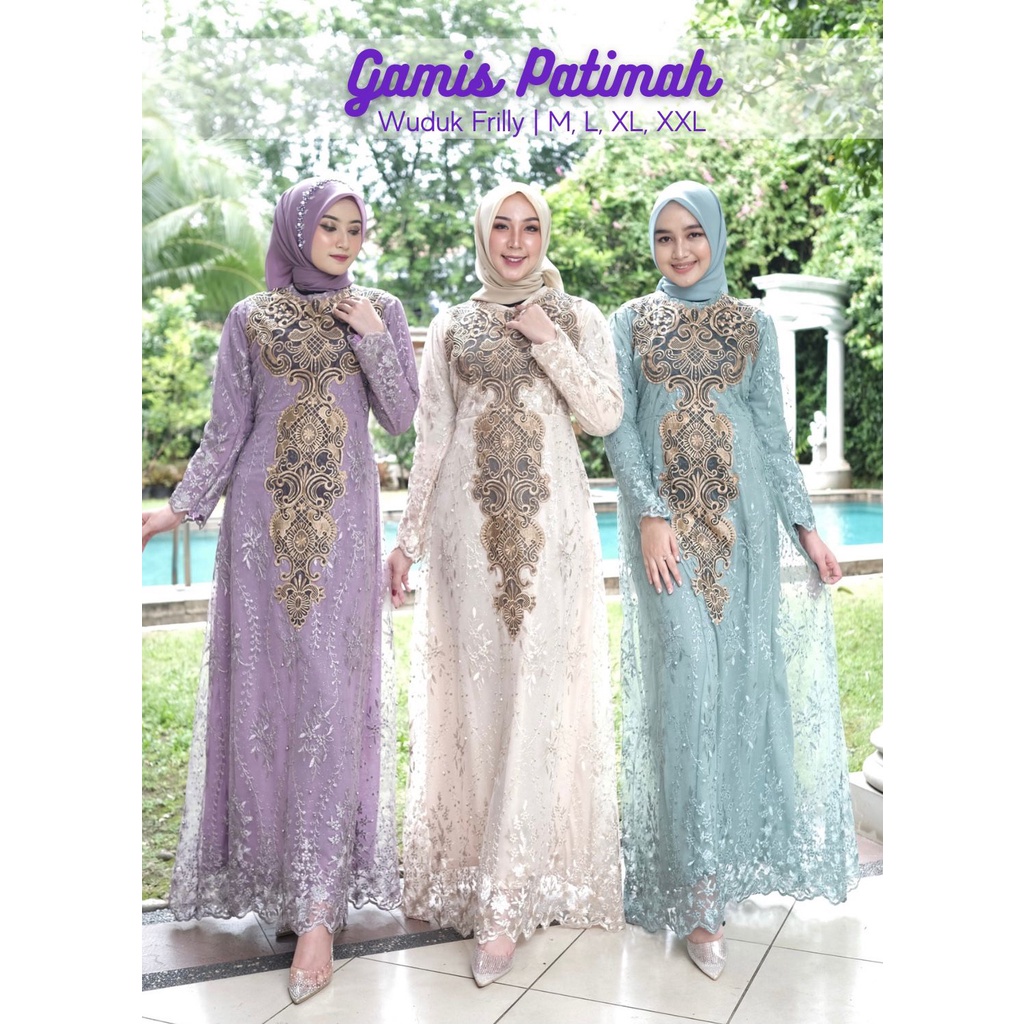 Kadai.baju / Gamis fatimah / Gamis brukat bordir / Gamis pesta wanita / Dress Muslim Size M L XL XXL