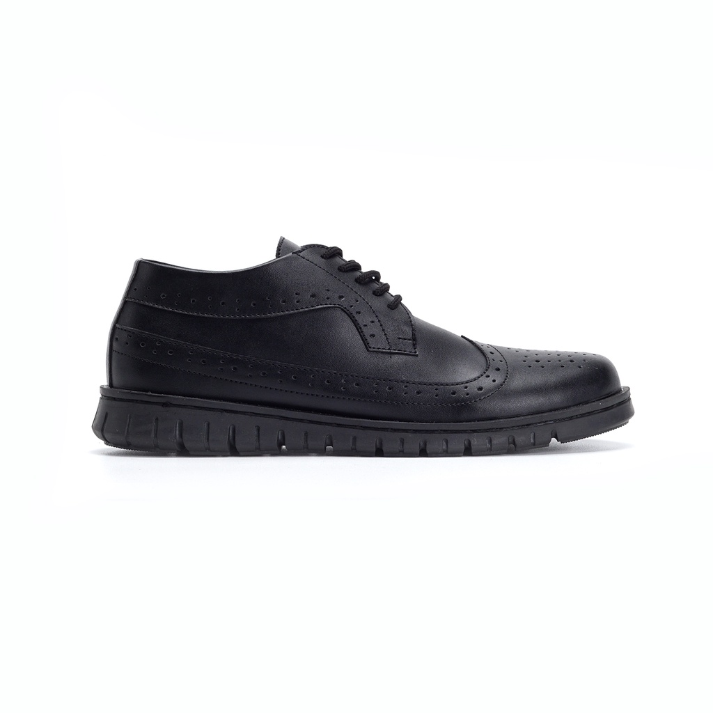 Zeus Black - Sepatu Pantopel Pria Casual Kulit Formal Kantor Kerja Casual Pantofel Pria - Oxford