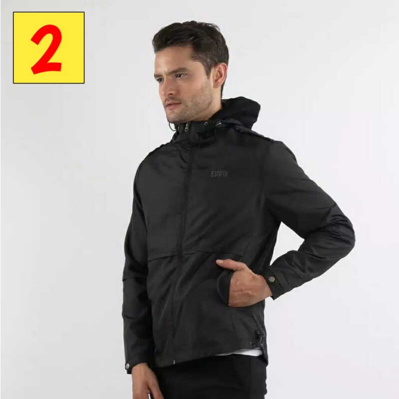Edwin Jaket Parasut Darwin Slim Fit Pria Hitam XL
