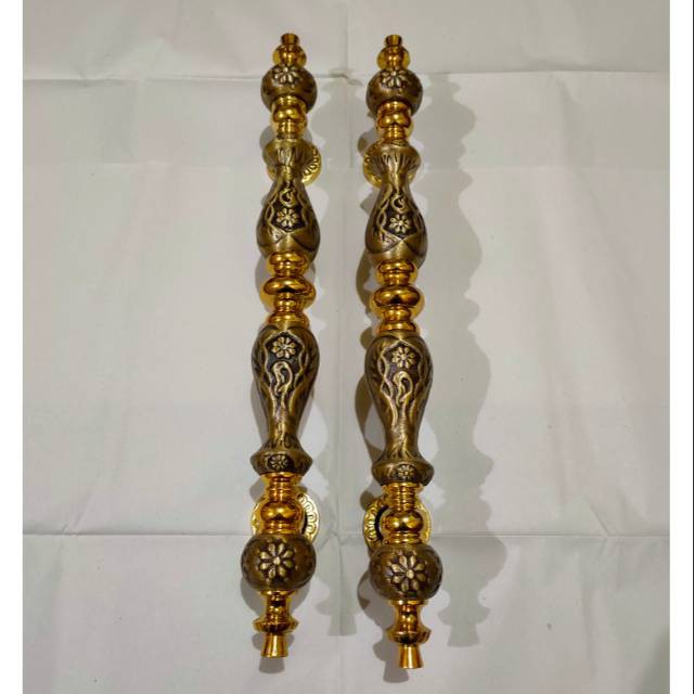 Handle Pintu Rumah Kuningan Motif Manggis Kuning Antik Juwana