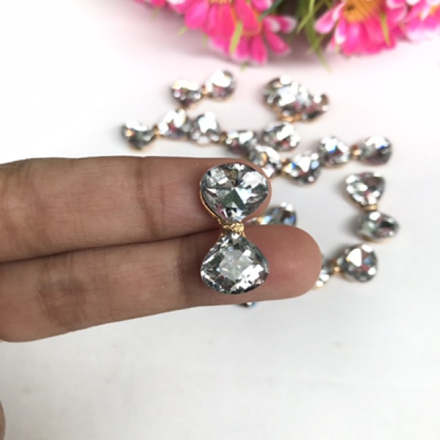 Pita Kristal 12x20mm isi 1pcs Bahan craft aksesoris rambut tasbih swarovski bling blink