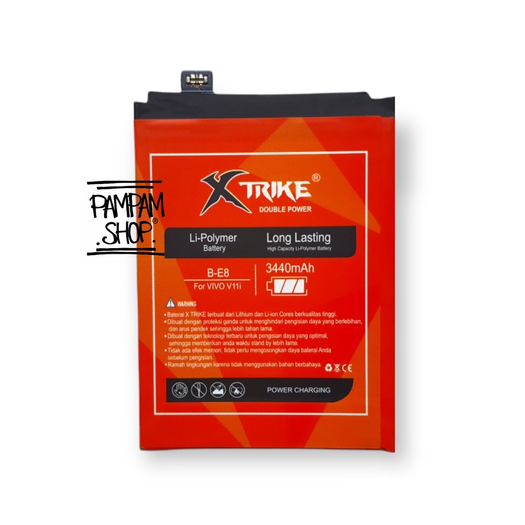 Baterai XTRIKE Double Power Original Vivo V11 V11i B-E8 BE8 Batre Batrai Battery Ori Handphone HP