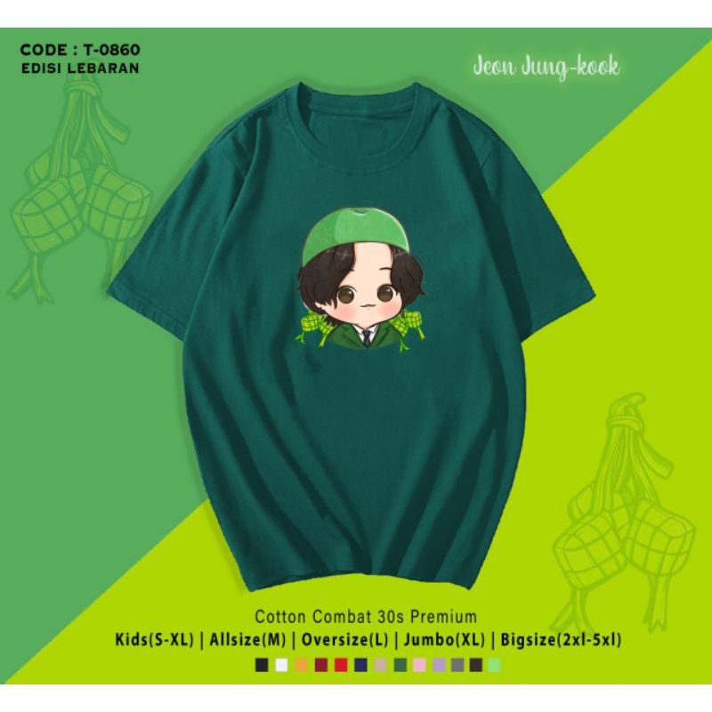 KAOS EDISI LEBARAN B T S KARTUN/KAOS KATUN EDISI LEBARAN