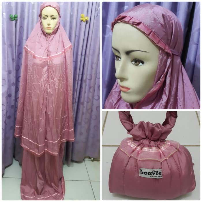 Mukena Wanita Cewek Murah Fashion Muslim Terusan Mukena Bordi JA858 (Grosir) Parasit Jumbo Kepang