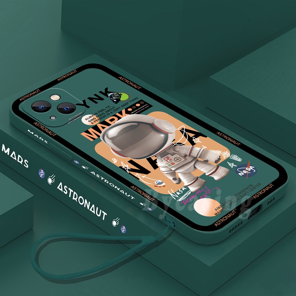 Soft Case Desain Astronot Luar Angkasa Untuk Iphone 13 Pro Max 11 12 Xr XS 6 6S 7 8 Plus