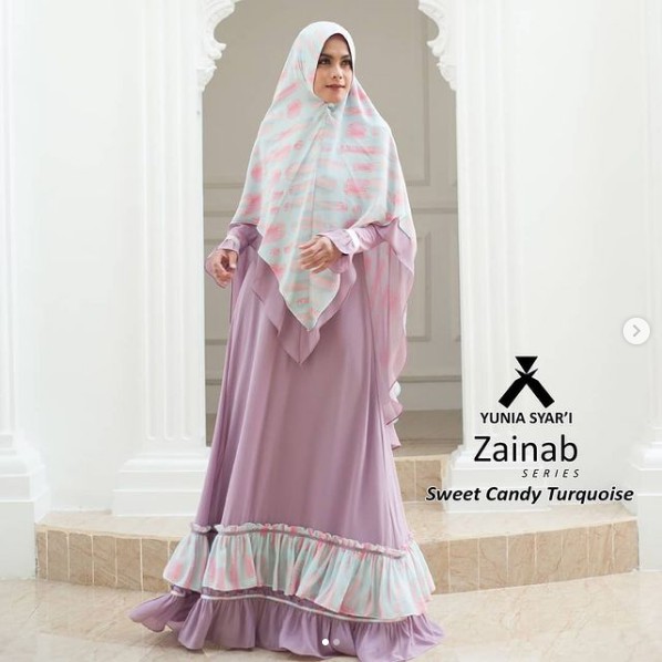 Yunia Syari  Zainab Candy Hijab Gamis Syari Baju Muslim Wanita