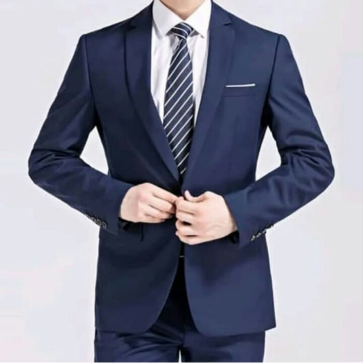 Blazer Pria-Jas Blazer-Jas Blazer Pria Premium Navy List White