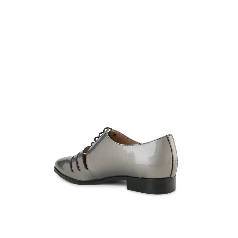 SEPATU PANTOFEL KULIT OBERMAIN WANITA ORIGINAL CASUAL FORMAL GREY OW03