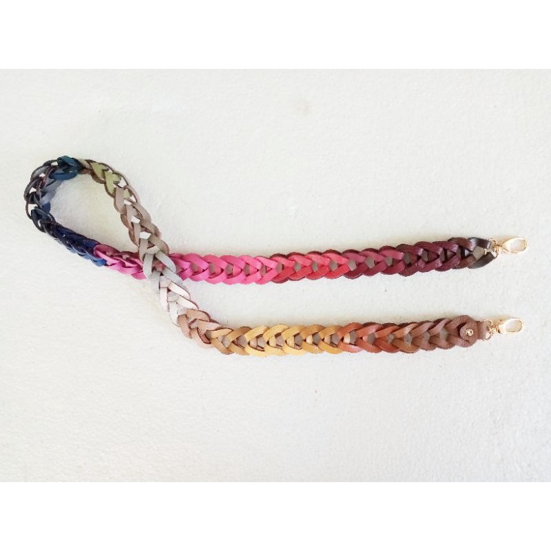 Image of tali tas kepang handle tas longstrap kulit asli #3