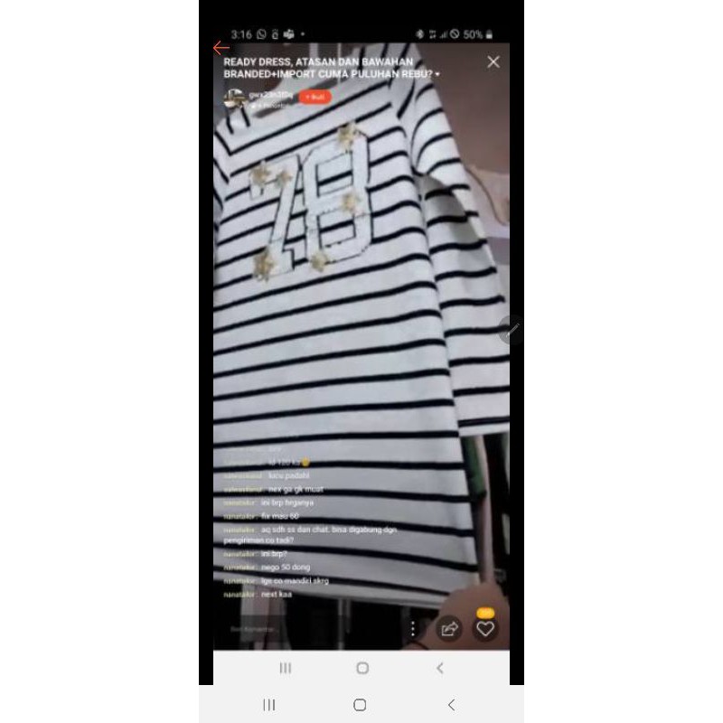 Kaos Garis-garis Zebra, Kaos Hitam kerahblist garis