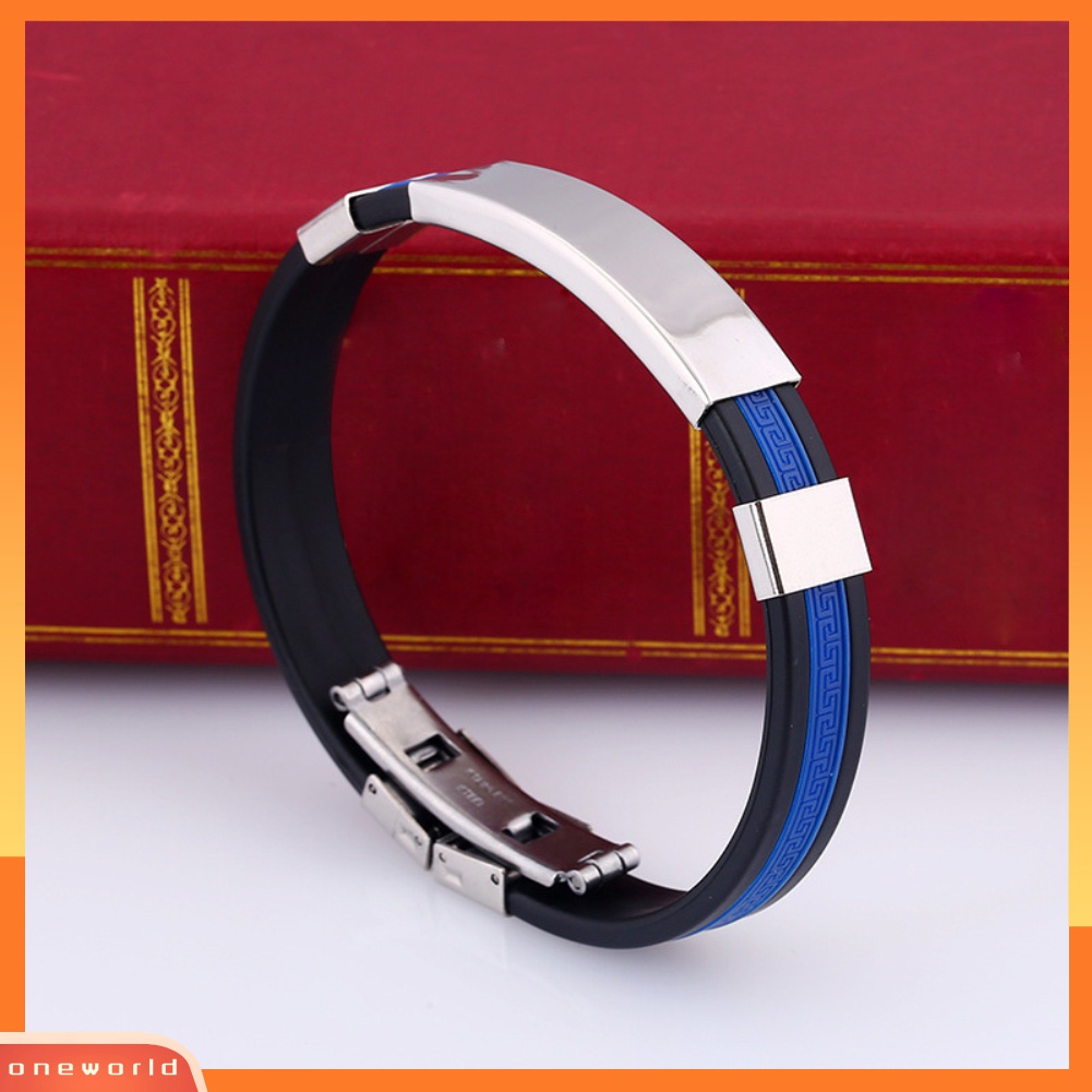 Gelang Bangle Bahan Silikon Adjustable Untuk Pria