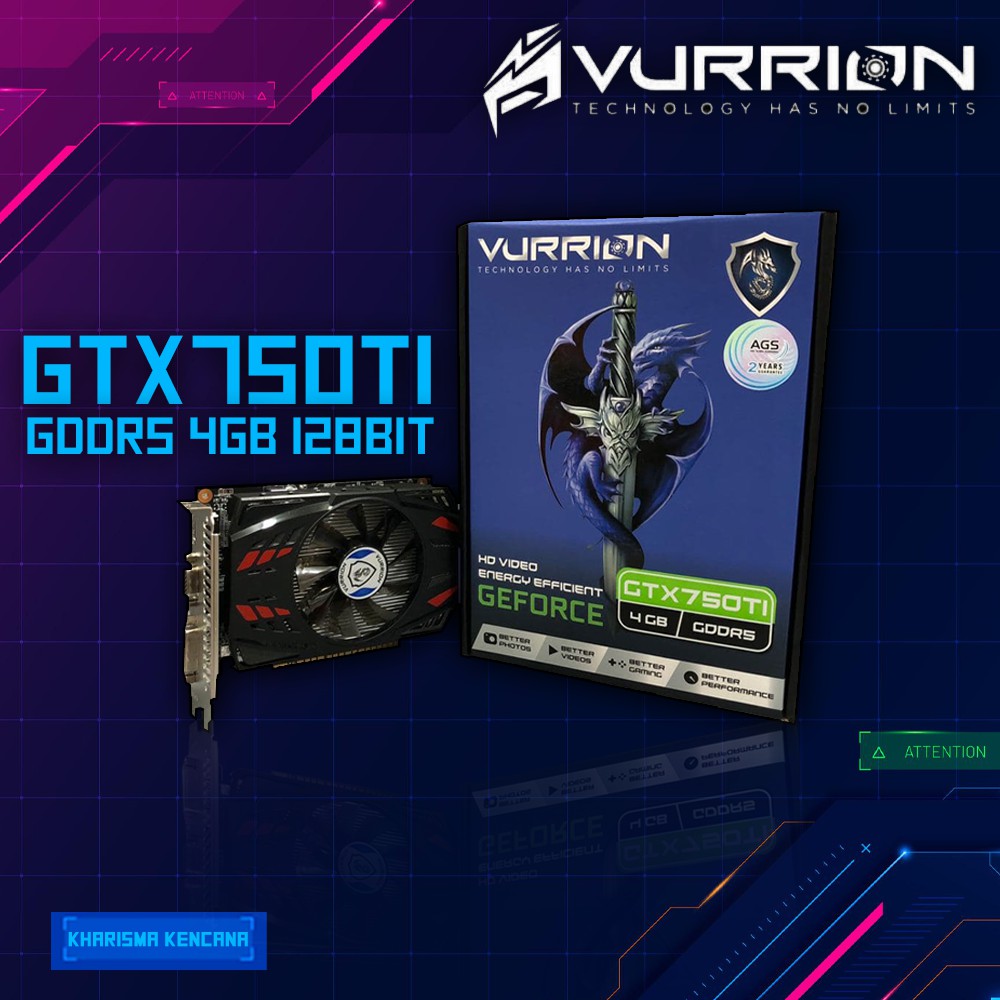 VGA Gtx750TI Ddr5 4gb 128Bit Vurrion GTX 750Ti