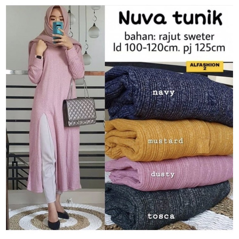 NUVA Tunik - Tunik Rajut Sweter LD100 Rajut Import / Nuva Tunik / R.20 - 216-5585